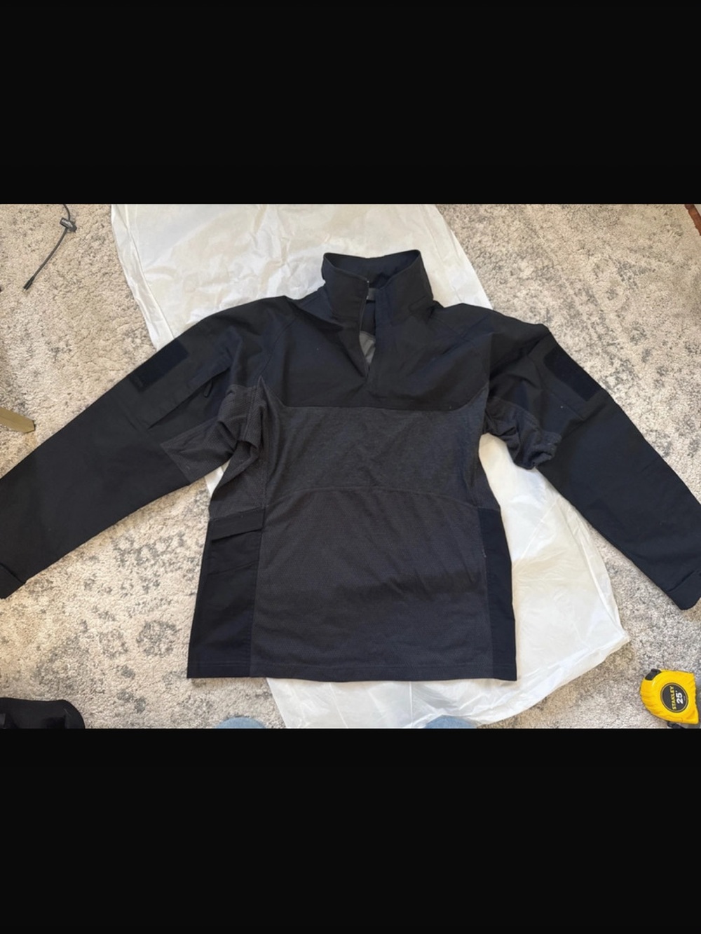Men's Tactical Military Pullover Jacket - Black